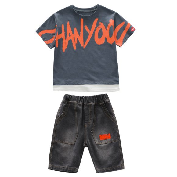 Big Boy's Short Sleeve Suit T-shirt Trendy - Image 2