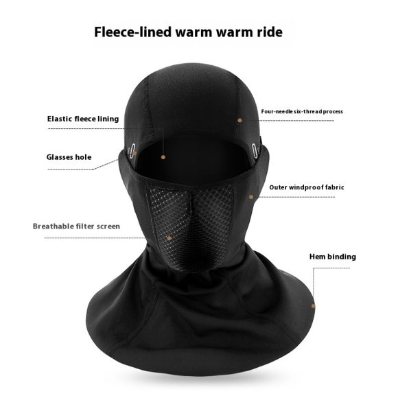 Outdoor Cycling Warm Double Layer Fleece-lined Thick Windproof Ski Motorcycle Helmet Lining Cap - Image 5