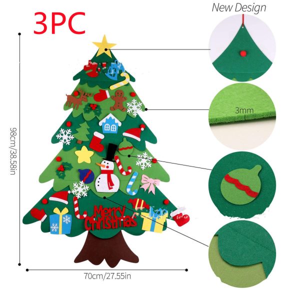 Children's DIY felt Christmas tree with lights - Image 8