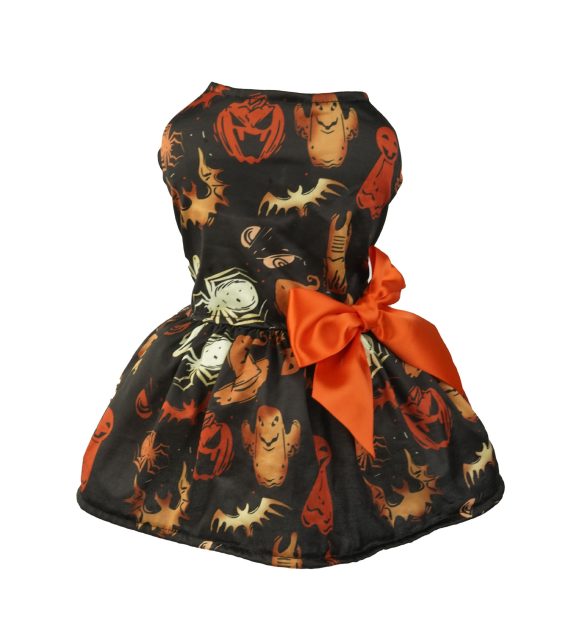 Halloween Small Dog Clothes Pet Dress Pumpkin Print Dress Chihuahua Yorkie Mesh Dress Pet Party Clothing Cat Dog Costume - Image 3