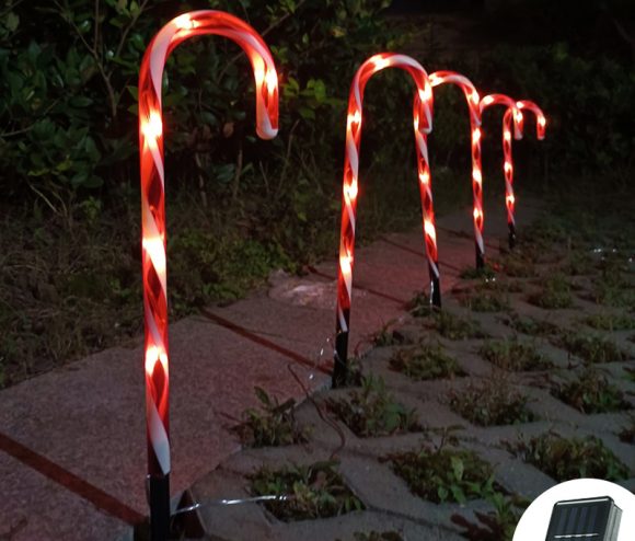 Solar Powered Cane String Lights Christmas Home Decor - Image 2