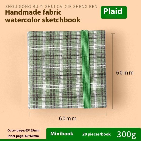 Fabric Watercolor Notebook Art Student Painting Square Portable - Image 9