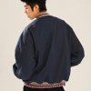Ethnic Jacquard Stitching Thick Quilted Couple Baseball Uniform Jacket - Image 4