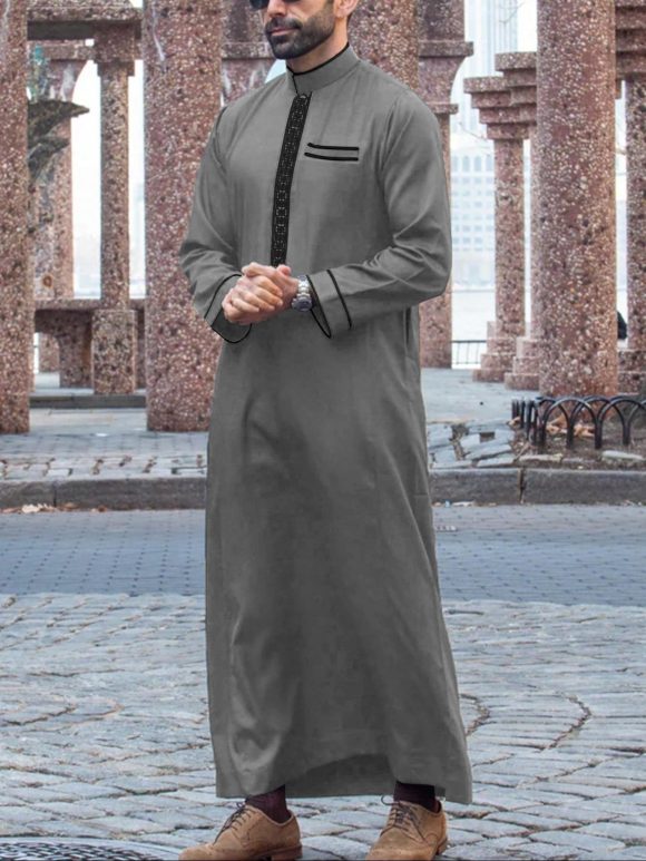 Muslim Middle East Long Sleeve Embroidered Casual Ethnic Robe - Image 7