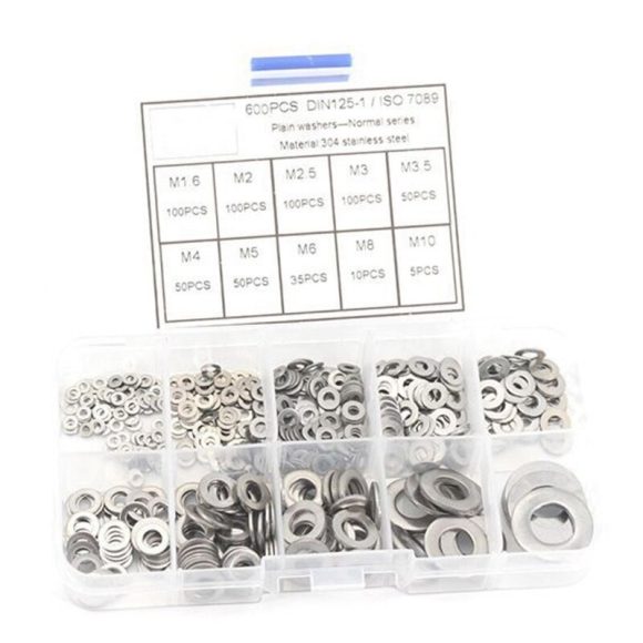 Gasket 304 Stainless Steel Flat Washer Set M1.6-M10 - Image 6