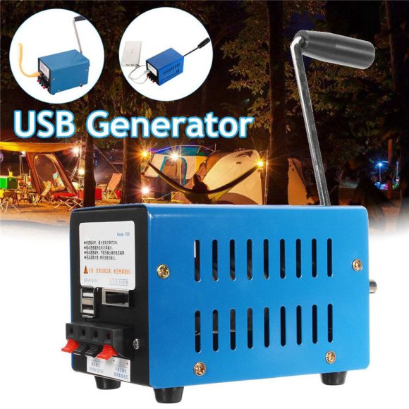 USB charging emergency rescue blue hand crank generator - Image 6