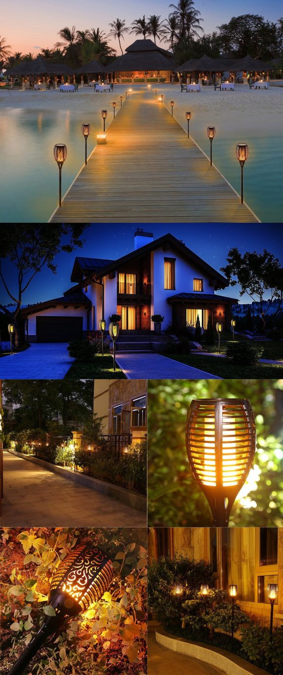 LED Solar Flame Flickering Lawn Lamps Led Torch Light Realistic Dancing Flame Light Waterproof Outdoor Garden Decor Flame Lamp - Image 4
