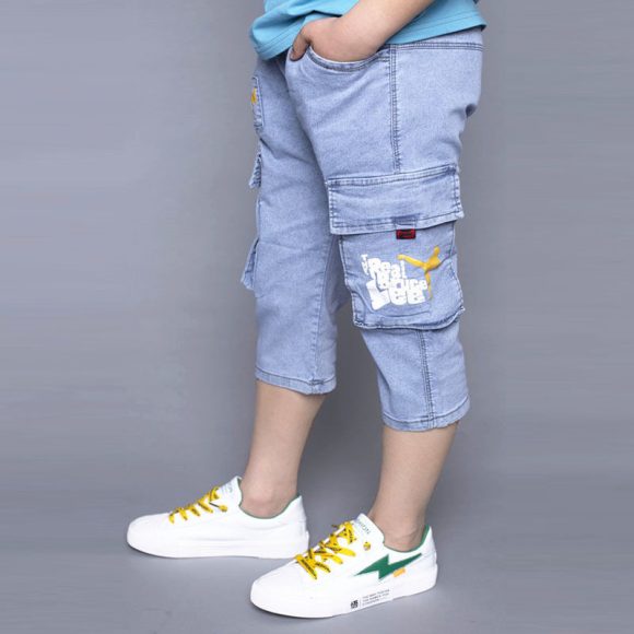 Boys Fashion Loose Stretch Cropped Jeans - Image 4
