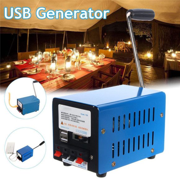 USB charging emergency rescue blue hand crank generator - Image 7