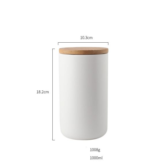 Kitchen ceramic wooden lid sealed storage jar - Image 8