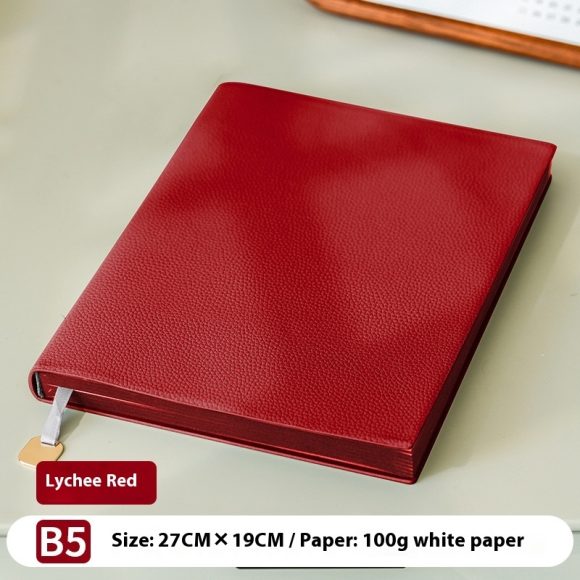 Litchi Pattern Soft Leather Covered Notebook - Image 9
