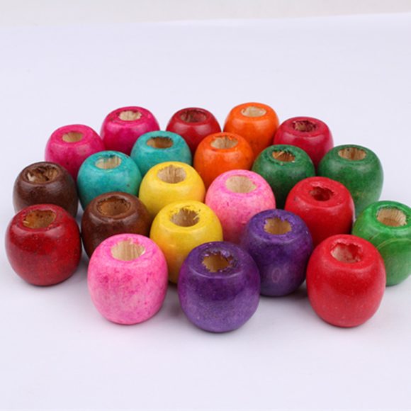 Vintage printed wooden beads - Image 4