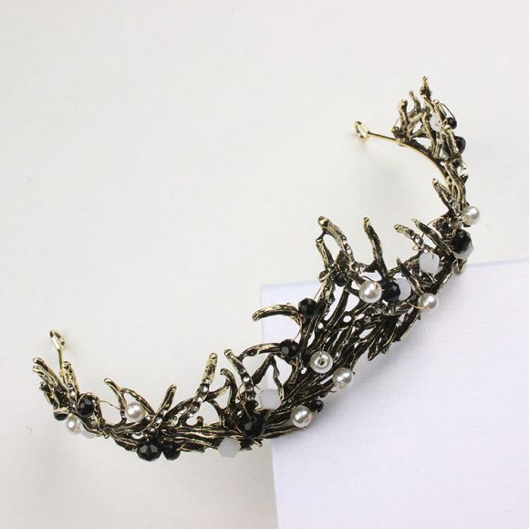 Bride Getting Married Black Big Crown Dress - Image 3