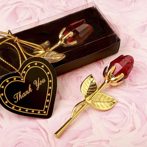 Crystal Golden Rose Flower Valentine's Day Gift - Image 2