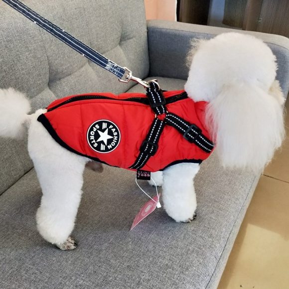 Waterproof Dog Clothes Winter Dog Coat With Harness Warm Pet Clothing Big Dog Jacket Chihuahua Labrador Coat Costume - Image 10