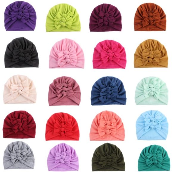 Pleated bowknot baby hat - Image 7