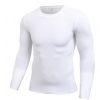 New Solid Color Men's Long-sleeved T Tights Wicking Sweat Suit Elastic Sports Fitness Running Training Shirt