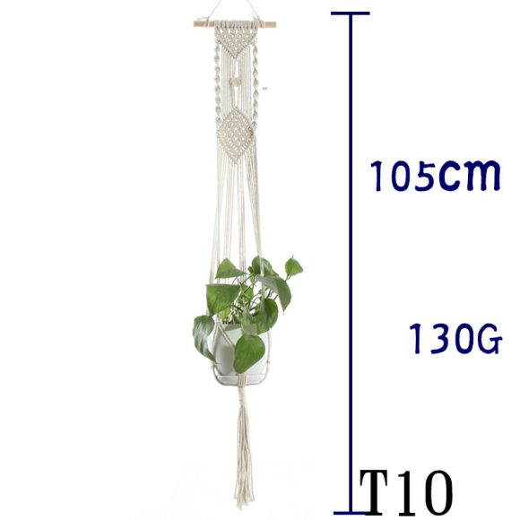 Flower Pot Net Bag Beige Cotton Rope Indoor Plant Hanger Hanging Basket Sling - Image 7