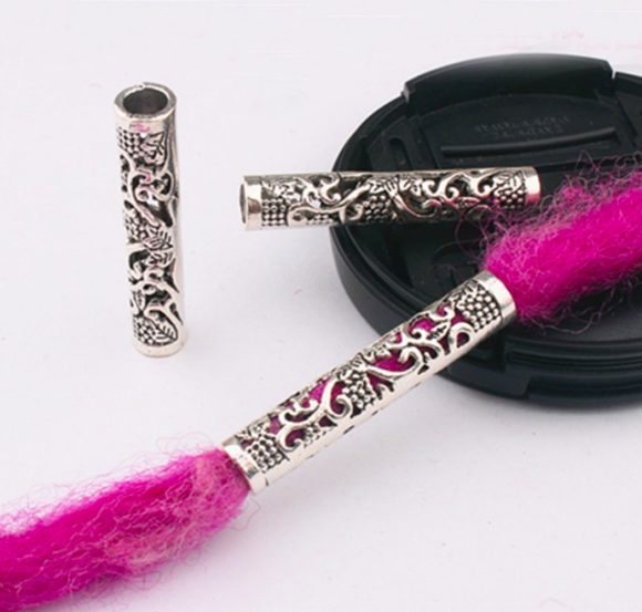 10 Pcs / Lot silver metal hollow hair braid - Image 5