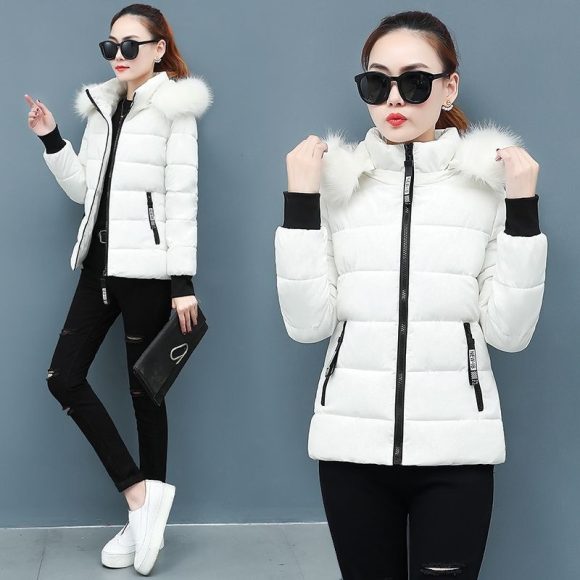 Thicken Big Fur Collar Plus Size Fat Sister Cotton-padded Coat - Image 2