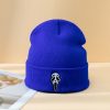 Halloween Dark Embroidered Ghost Face Skeleton Head Fashion Autumn And Winter Warm Fashion Men's And Women's Knitted Hat - Image 5
