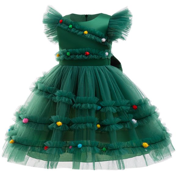 Christmas Party Girl Princess Dress Bow - Image 3