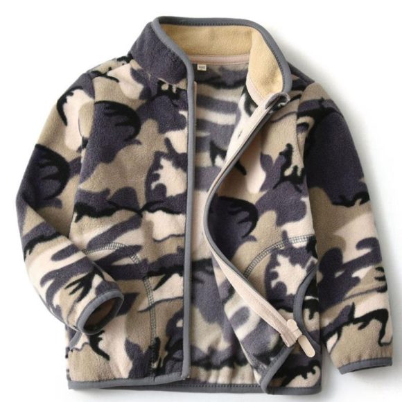 Thick Fur Printed Coats Kids Zipper - Image 3