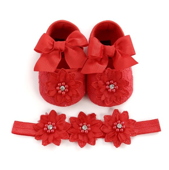 Floret lace women's baby shoes soft soled baby shoes baby shoes walking shoes princess shoes - Image 4