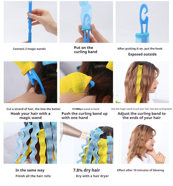 Water Ripple Roll DIY Manual Does Not Hurt Hair Spiral Roll - Image 3