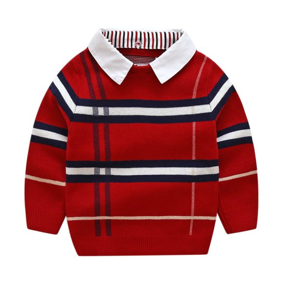 Boys plaid jacquard sweater - Image 4