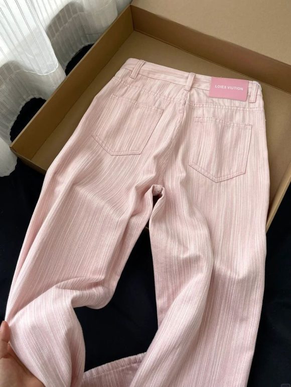 Striped Wide Leg Jeans Women's High Waist - Image 4