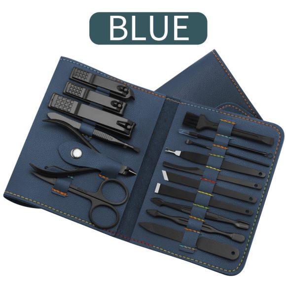 16pcs set Nail Clipper Cutter Trimmer Ear Pick Grooming Kit Manicure Set Pedicure Toe Nail Art Tools Set Kits with Bag - Image 5