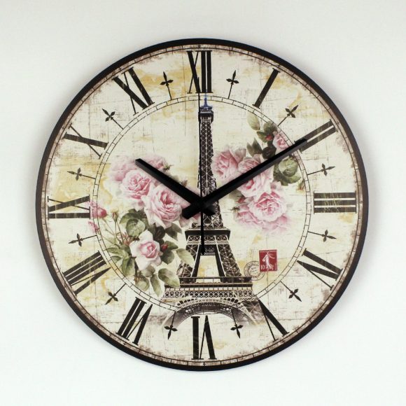 absolutely silent quartz vintage rose wall clock Effiel tower home hours decoration modern watch wall gift orologi da parete - Image 4