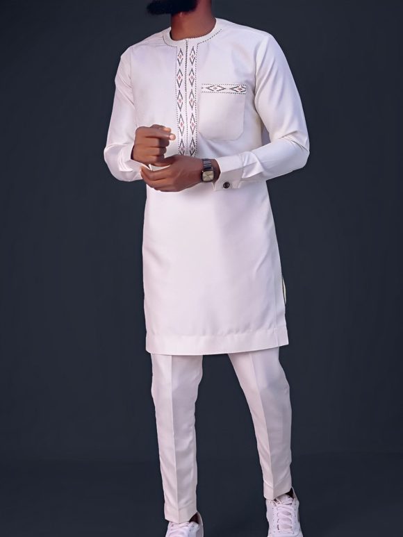 African Men's Ethnic Suit High Quality Embroidery - Image 6