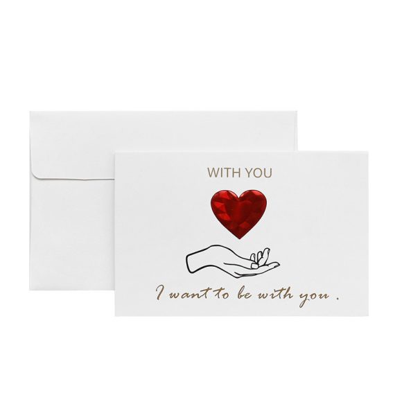 Solid Red Heart Greeting Card with Envelopes Romantic Letter I Love You Forever - Image 6