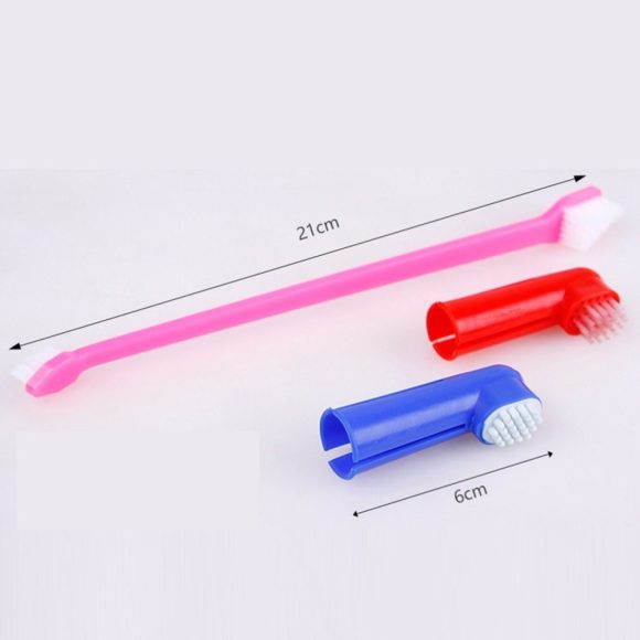 Double Head Toothbrush  Soft Pet Finger Toothbrush Set Pets Dogs Cats Teeth Care Cleaning Brush Pets Grooming Tools - Image 2