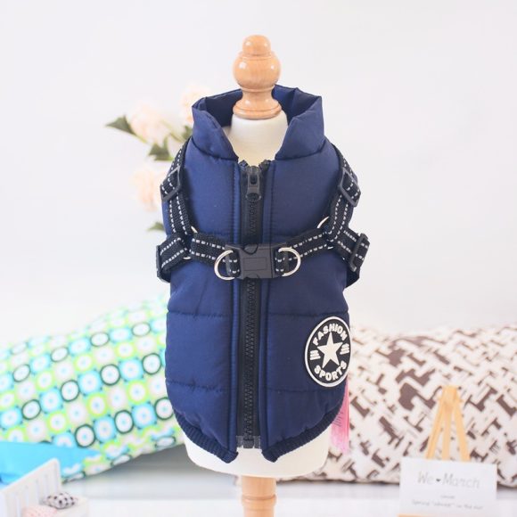 Waterproof Dog Clothes Winter Dog Coat With Harness Warm Pet Clothing Big Dog Jacket Chihuahua Labrador Coat Costume - Image 2