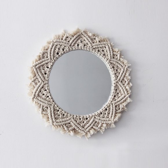 Sunflower. INS Scandinavian Girl Heart Mirror Handmade Tapestry Cosmetic Mirror Ring Home Decoration - Image 9