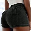 Grunge Punk Street New Vintage Stretchy Overlap Waist Wrap Asymmetric Hem A-Line Skinny Denim Skorts Halloween Clothes Jeans