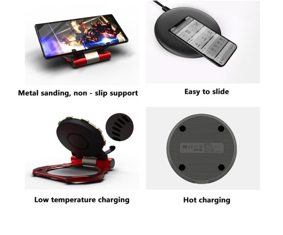 Iron Man Metal QI Wireless Charger Stand Desktop Mobile Phone Charger - Image 7