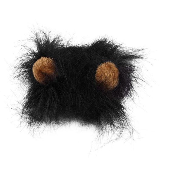 Funny Pet Hat For Small Dogs Cats Hat Emulation Lion Hair Mane Ears Head Cap Scarf Pet Halloween Festival Costume - Image 6