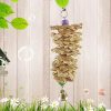 Bird Parrot Toy With Bell Natural Wooden Grass Bite Hanging Cage - Image 3
