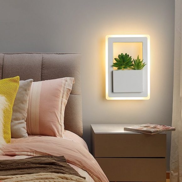 Modern LED Bedside Wall Lamp White Color with Plant LED Wall Lights for Bedroom Living Room Wall Sconce - Image 6