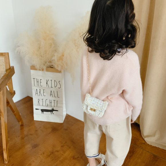 Children's Diamond Lattice Chain Crossbody Bag - Image 6