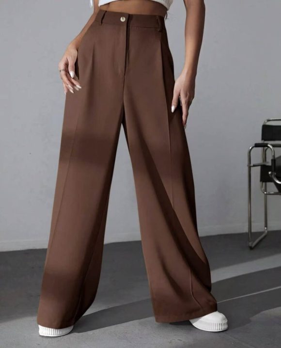 European And American New Women's Trousers Solid Color Casual Straight Pants - Image 5