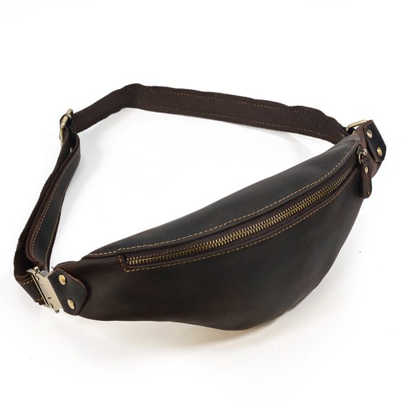 Men's Multi-functional Retro Crazy Horse Leather Belt Bag - Image 9