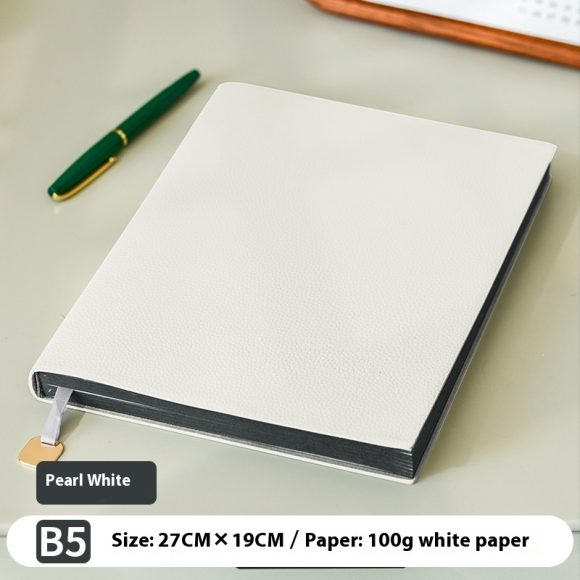 Litchi Pattern Soft Leather Covered Notebook - Image 7