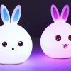 Cute Night Light Animal Rabbit Night lamps Touch Sensor Silicone LED Colorful Lights - Image 6