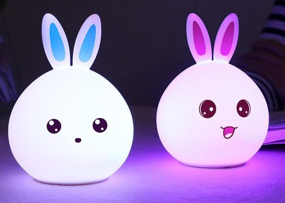 Cute Night Light Animal Rabbit Night lamps Touch Sensor Silicone LED Colorful Lights - Image 6