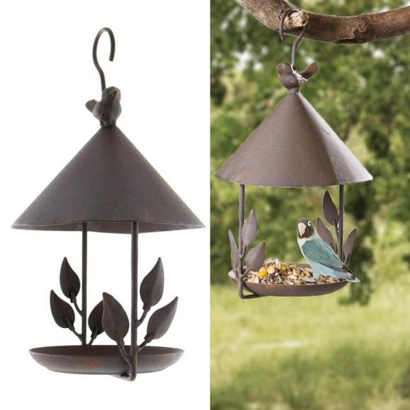 American made old wrought iron bird feeder - Image 5